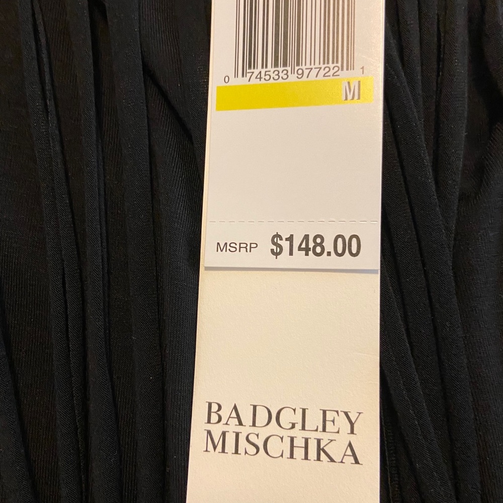 Badgley Mischka Black Spaghetti Strap Dress - Picture 6 of 6
